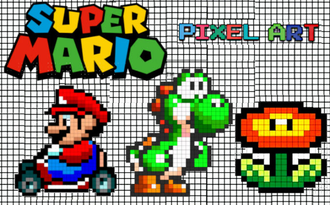 Mario Pixel Art : 30 Dibujos Para Imprimir