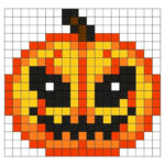 calabaza halloween pixel art