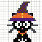 halloween cat pixel art