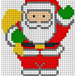 papa noel pixel art