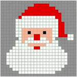 papa noel pixel art